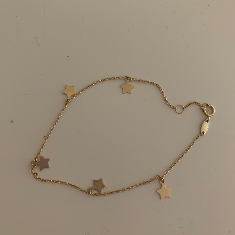 14K gold star bracelet